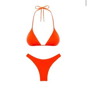 MONDAY SWIMWEAR Palma Top & Byron Bottom, Persimmon Texture, Medium